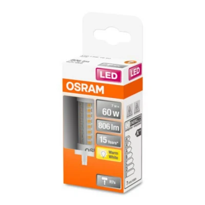 Abbildung von OSRAM LED Stablampe mit R7s Sockel, Röhre 7 W Glühbirne, Ersatz für 60W Warmweiß (2700K), 1 Stück (1er Pack)