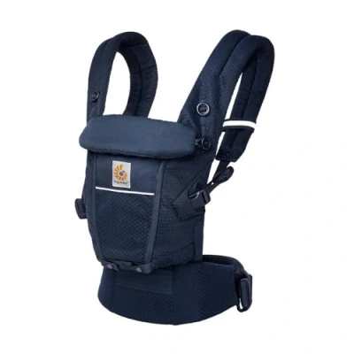 Abbildung von Ergobaby Adapt Babytrage für Neugeborene ab Geburt, 3 Positionen SoftFlex Mesh Ergonomische Babybauchtrage Rückentrage Baby Tragetasche, Midnight Blue