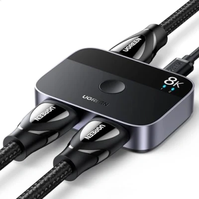 Abbildung von UGREEN HDMI Switch 8K@60Hz 4K@144/120/60Hz, Aluminium 2 in 1 Out/1 Out Umschalter für PS5/PS4/Xbox/TV Box/Blu ray Player/DVD Player/Projektor/Monitor/Laptop