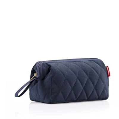 Abbildung von reisenthel travelcosmetic starke robuste und praktische Reisekosmetiktasche, Handschlaufe, wasserabweisendes Material, Couleur:rhombus midnight gold