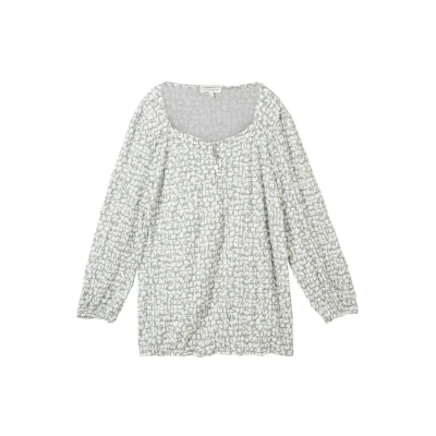 Abbildung von TOM Tailor 3/4 ARM IN Knitteroptik Bluse, Damen, Größe: XS, Neutral tile design