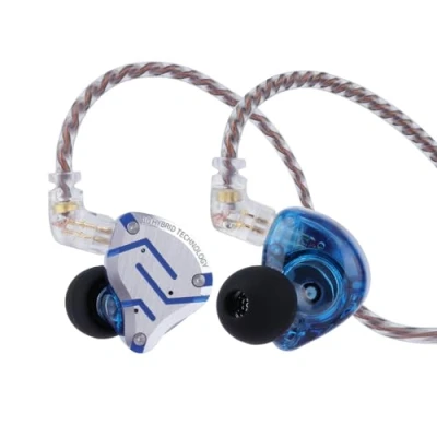 Abbildung von LINSOUL KZ ZS10 Pro,4BA+1DD 5 Treiber In Ear Monitor,HiFi Kabelgebundene Ohrhörer,Gaming Kopfhörer,Hybrid IEM Kopfhörer,abnehmbares versenktes 2Pin Kabel(Mit Mic,Blendung Blau)