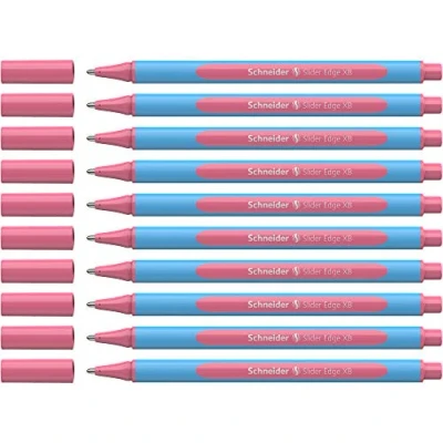 Abbildung von Schneider 152222 Slider Edge Pastell XB Kugelschreiber (Dreikant Stifte mit Strichbreite XB) 10 Stück flamingo