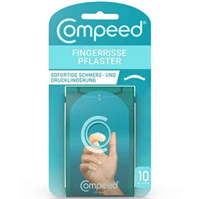 Abbildung von Compeed Fingerrissepflaster Fingerpflaster mit Hydrokolloid gegen eingerissene Fingerkuppen und Risse der Nagelhaut, 10 Stück(1er Pack)