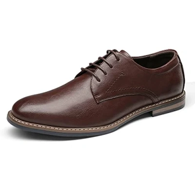 Abbildung von Bruno Marc Herren Anzugschuhe Klassischer Business Lederschuhe Schnürhalbschuhe Derby Oxfords Hochzeit Schuhe,Size 42,Dunkel/Braun,SBOX2215M E