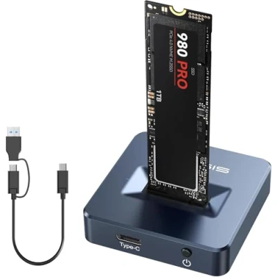 Abbildung von ACASIS Docking Station per Disco Rigido, M.2 NVMe e SATA, Custodia da 10 Gbps M2 SSD a USB, Supporta (Chiave M) SATA basato B+M)