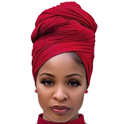 Abbildung von DRESHOW Haarwickel für Schwarze Damen Schal Turban Langes Haar Kopfwickel Kopftuch Weiche Stirnband Schals Gap