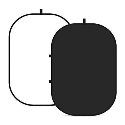 Abbildung von NEEWER Chromakey Backdrops, doppelseitiger schwarzer und weißer Bildschirm, 2 in 1 Faltbarer umkehrbarer Hintergrund für Fotografie, Gaming Live Streaming, 5&#039;x6.6&#039;/1.5mx2m (Schwarz/Weiß)