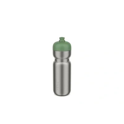 Abbildung von Mepal Edelstahl Trinkflasche Pull Sport Auslaufsicher Mit einer Hand zu halten, öffnen und trinken Leichter Wasserflasche 800 ml Moss green