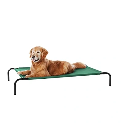 Abbildung von Amazon Basics Kühlendes erhöhtes Hund Haustierbett, Grün, Größe L, L 130 x B 80 H 19 cm
