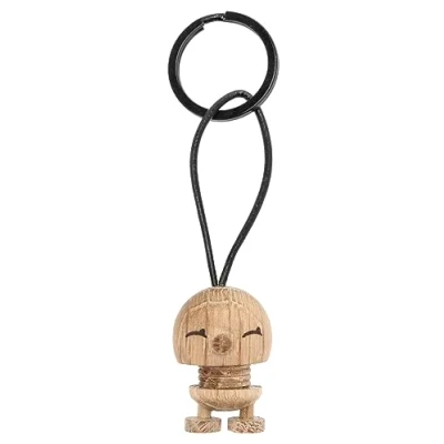 Abbildung von Hoptimist Schlüsselanhänger, Schlüsselring mit Bimble Eiche, Tolles Geschenk für Frauen, Männer und Kinder, Raw Oak, Höhe 3 cm