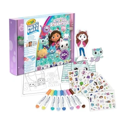 Abbildung von CRAYOLA Color Wonder, Gabby&#039;s Dollhouse ohne Flecken Geschenkset, reichhaltiger Inhalt mit Markern, Ausmalbildern, Stickern und vielem mehr, ab 3 Jahren, 75 7170