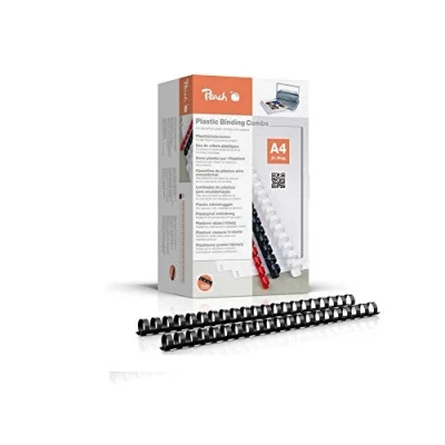 Abbildung von Peach Plastikbinderücken A4 20mm 175 Blatt 100 Stück schwarz PB420 02