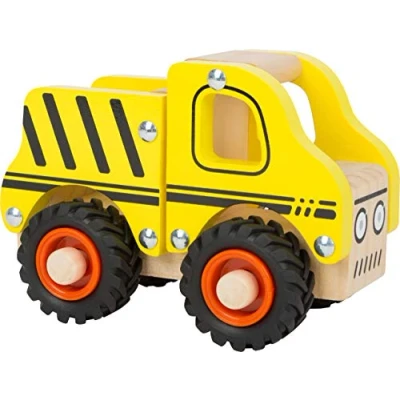 Abbildung von small foot Baufahrzeug aus Holz, mit Ladefläche und gummierten Rädern, für Kinder ab 18 Monaten, 11096