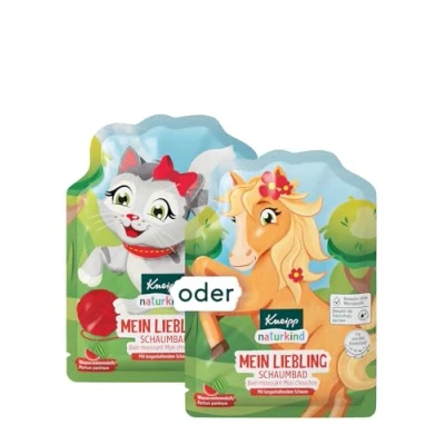 Abbildung von Kneipp Naturkind Schaumbad Mein Liebling, Badezusatz mit pflegendem Mandel Öl und Wassermelonen Extrakt für magischen Badespaß, fruchtiger Wassermelonenduft rotes Wasser, ab 3 Jahren, 40 ml