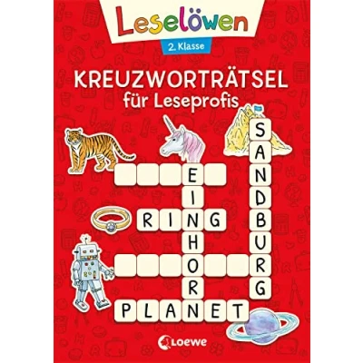 Abbildung von Leselöwen Kreuzworträtsel für Leseprofis 2. Klasse (Rot) (Leselöwen Rätselwelt)