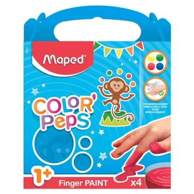 Abbildung von Maped M812510 Fingermalfarbe Color&#039;Peps, für Malanfänger, mehrere Farben, 4 x 80 g