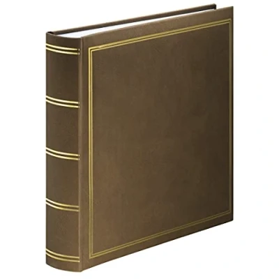Abbildung von Hama Jumbo Fotoalbum London 30x30 cm (Fotobuch mit 80 weißen Seiten, Album für 320 Fotos zum Selbstgestalten und Einkleben) braun