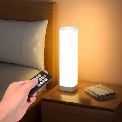 Abbildung von Semlos Led Tischlampe für Schlafzimmer, Lesen Nachtlicht mit 3 Farben und 10 dimmbare Helligkeit, Nachttischlampe Touch Fernbedienung, Schreibtischlampe Nachttisch, Betten Büro