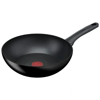 Abbildung von Tefal Hard Titanium On Wokpfanne Induktion 28 cm, Antihaftversiegelung, Thermo Signal bei idealer Brattemperatur, für alle Herdarten geeignet, Aluminium, schwarz, G28819