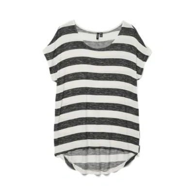 Abbildung von VERO MODA Damen VMWIDE Stripe S/L TOP GA JRS T Shirt, Mehrfarbig (Black Snow White), 42 (Herstellergröße: XL)