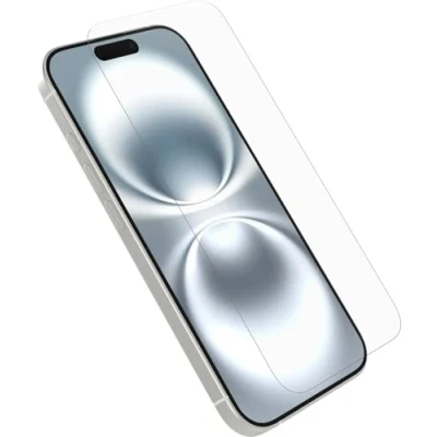 Abbildung von OtterBox Premium Glass Displayschutz für iPhone 16, gehärtetes Glas, hervorragender Kratzschutz, übersteht Stürze bis zu 0,9m