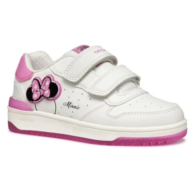 Abbildung von Geox Disney Minnie Washiba GIRL Sneaker low für Kinder, Größe: 27, White/fuchsia Schuhe