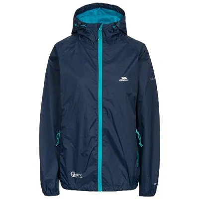Abbildung von Trespass Qikpac Female Jacket, Navy, S, Kompakt Zusammenrollbare Wasserdichte Jacke für Damen, Small, Blau