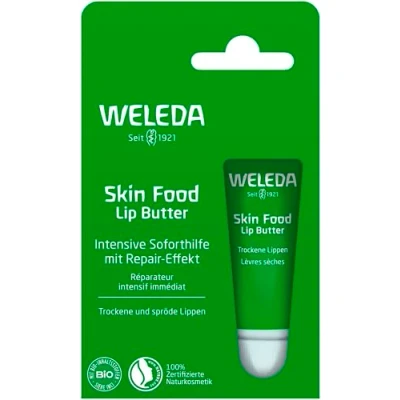 Abbildung von WELEDA Bio Skin Food Lip Butter Lippenpflege Naturkosmetik Pflege Lippenbalsam Soforthilfe für spröde &amp; trockene Lippen. Nachhaltiger Lippenstift mit Bienenwachs, Lanolin Sonnenblumen Öl (1x 8ml)