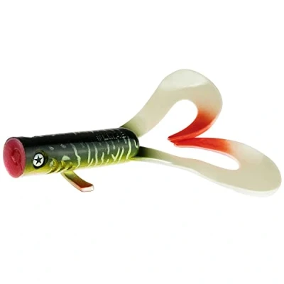 Abbildung von LMAB Drunk Dancer 15 cm &amp; 23 Doppel Twister Angelköder Gummiköder für: Hecht Zander Hechtköder Zanderköder Kunstköder Twinler Pike (23 cm, Esox Emil)