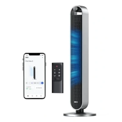 Abbildung von Dreo 25dB leiser Smart Turmventilator mit Fernbedienung für Schlafzimmer, 106CM Ventilator Kühlung, 120 Oszillierender Standventilator, 12 Geschwindigkeit, 4 Modi, Std Timer, Pilot Max S