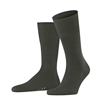 Abbildung von FALKE Herren Socken Airport M So Wolle Baumwolle einfarbig 1 Paar, Grün Green Melange 7155, 41 42