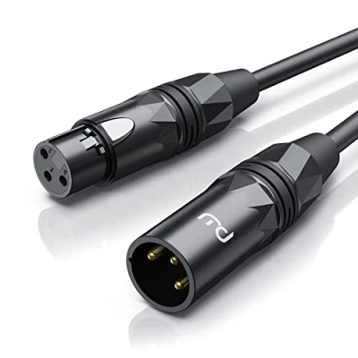 Abbildung von CSL 2m Mikrofonkabel XLR Stecker auf Buchse Audio Kabel je 4 Farbringe: rot blau gelb grün plus schwarz OFC Kupfer für Mikrofone Hifi Mischpult Lautsprecher geschirmt flexibel