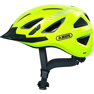 Abbildung von ABUS Stadthelm Urban I 3.0 MIPS Fahrradhelm mit Rücklicht, Schirm und Magnetverschluss für den Stadtverkehr Damen Herren Gelb Glänzend, L