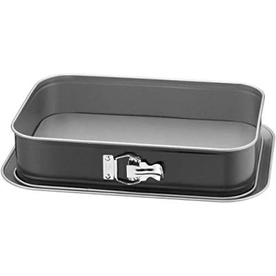 Abbildung von Original Kaiser Inspiration Springform eckig 36 x 24 cm, Backform rechteckig mit Flachboden, Tiramisu Form antihaftbeschichtet, auslaufsicher, Kuchenform eckig, Schwarz