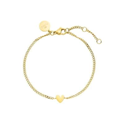Abbildung von Purelei® Tiny Heart Armband Filigranes mit Herz Anhänger Edelstahl 18K vergoldet, Silber, Roségold Verstellbare Länge (Gold)