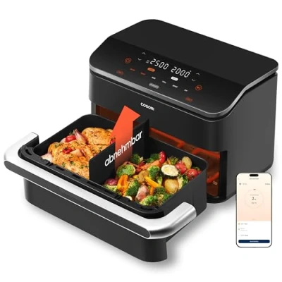 Abbildung von COSORI Heißluftfritteuse 2 Kammern, Dual Blaze TwinFry 10L, 4 Heizrohre und flexible gleichmäßige Heiztechnologie