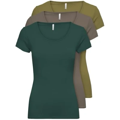 Abbildung von ONLY 3er Pack Damen T Shirt 15209153 Farb Mix 10 XS