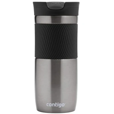 Abbildung von Contigo Thermobecher Huron Snapseal, Edelstahl Isolierbecher, Kaffebecher to go, auslaufsicher, spülmaschinenfester Deckel BPA frei, 470 ml, 1 Stück (1er Pack)