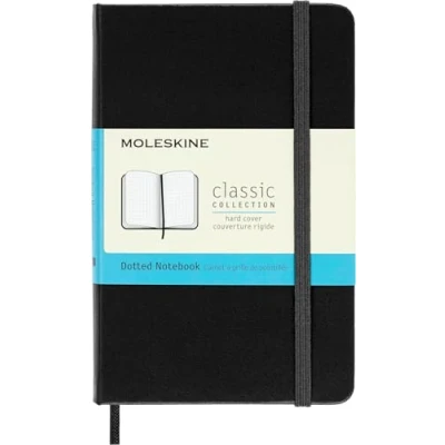 Abbildung von Moleskine Classic Dotted Paper Notebook, Hard Cover and Elastic Closure Journal, Color Black, Size Pocket 9 x 14 cm, 192 Pages