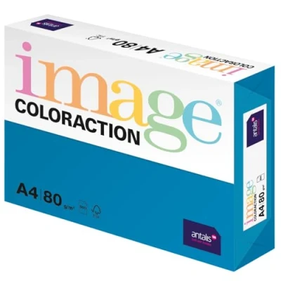 Abbildung von Image Coloraction Stockholm farbiges Kopierpapier DIN A4, 210 x 297 mm, 80 g/m² buntes, holzfreies Druckerpapier für Kopierer 500 Blatt Tiefblau