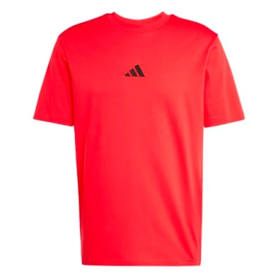 Abbildung von adidas Herren Essentials SMALL Logo Single Jersey Tee, Pure Ruby/Black, XL