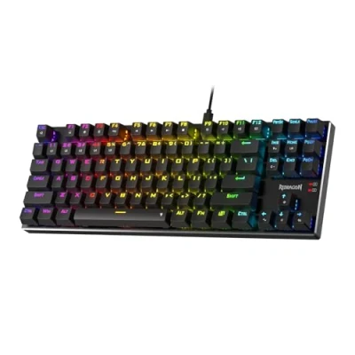 Abbildung von Redragon K660 (K556 TKL) RGB Gaming Tastatur mit Kabel, 80% mechanische 87 Tasten und Aluminiumbasis, verbesserter Hot Swap leiser linearer roter Schalter