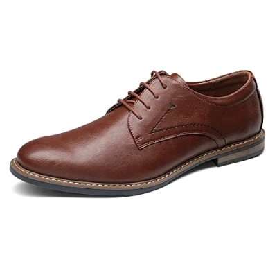 Abbildung von Bruno Marc Herren Anzugschuhe Klassischer Business Lederschuhe Schnürhalbschuhe Derby Oxfords Hochzeit Schuhe,Size 43,Braun,SBOX2215M E