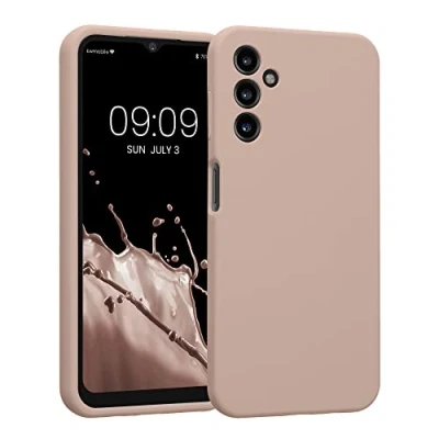 Abbildung von kwmobile Handyhülle kompatibel mit Samsung Galaxy A14 5G Hülle gummierte Handy Case aus Silikon in Altrosa matt