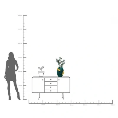 Abbildung von Kare Design Vase Chameleon Jack Fruit, Grün/Gold, Deko Vase, Motiv, Blumenvase, 39cm (H)