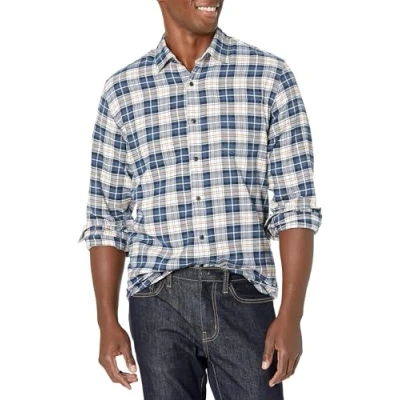 Abbildung von Amazon Essentials Herren Langarmhemd aus Flanell (in Übergröße erhältlich), Mehrfarbig Check Plaid, M