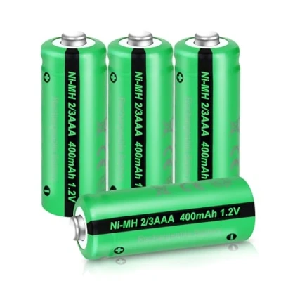 Abbildung von PKCELL Wiederaufladbare Batterie NIMH 2/3AAA Akku (Nicht AAA),1.2V 400mAh für Solarlampen,6 Stück(Hinweis: Es ist 2/3AAA, kürzer als AAA Batterien.)
