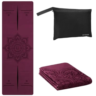 Abbildung von Navaris Reiseyogamatte faltbar inkl. Tasche 1,5mm Yoga Matte Fitnessmatte dünn leicht Sportmatte Fitness Pilates Reise Yogamatte versch. Farben