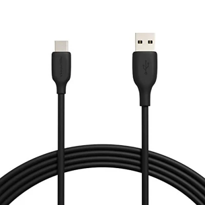 Abbildung von Amazon Basics Schnellladekabel, USB C auf A 2.0, 480 MBit/s, IF zertifiziert, für Apple iPhone 15, iPad, Samsung Galaxy, Tablets, Laptops, 3 m, schwarz